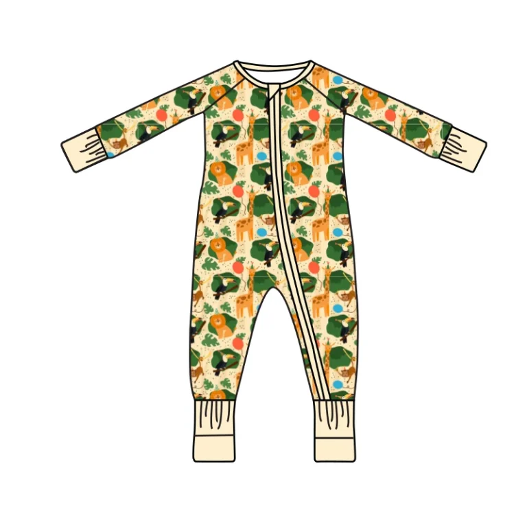 Fast Delivery Wholesale 95% Bamboo 5%Spandex Pajamas Toddler Clothing Custom Printed Logo
