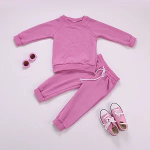Custom Logo Pullover Sweatshirt and Shorts Set Kids Fleece Sweatsuits Wholesale Kids Two Piece Jogger Set