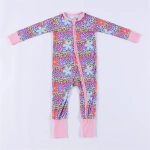 Custom Print Baby Bamboo Pajamas Toddler Kids One Piece Sleepwear Pajamas