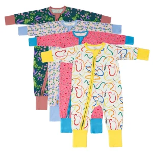 Orgnaic Baby Zipper Romper Bamboo Onesie Zipper Pajamas Baby Sleep Wear Custom Sleepsuit Baby Jumpsuit Two Way Zipper Romper
