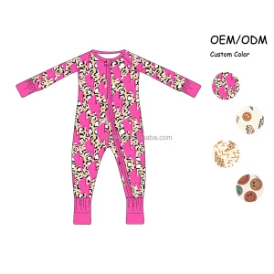 High Quality Infant Footie Romper Tight Fit Toddlers One Piece Sleeping Clothes Skin-friendly Newborn Bamboo Zippy