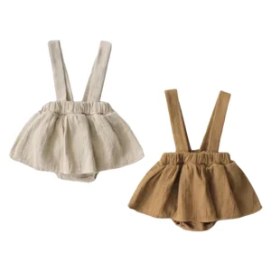 Organic Spring and Summer Baby Girl Sling Dress Wholesale Organic Cotton All-match Suspender Skirt Cute Baby Skirt