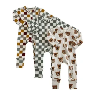 Bamboo Cotton Baby Romper Organic Baby Pajamas Sustainable Baby Sleepsuit Newborn Onesie Custom Print Infant Clothes Sleepwear