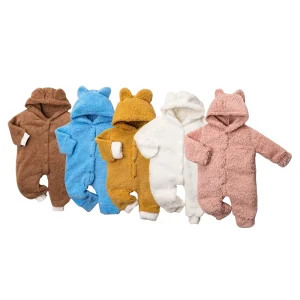 Bear Baby Rompers Teddy Bear Baby Clothes Teddy Jumpsuit Baby Sleepwear Custom Newborn Onesie Fleece Sleepsuit Infant Sleepsuit