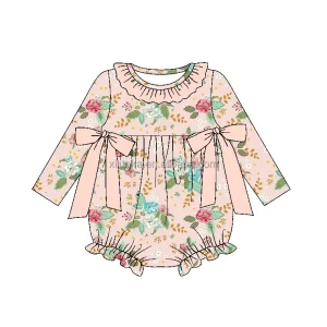 New Style Infant Christmas Festival Clothing Long Sleeve Baby Girl Floral Romper