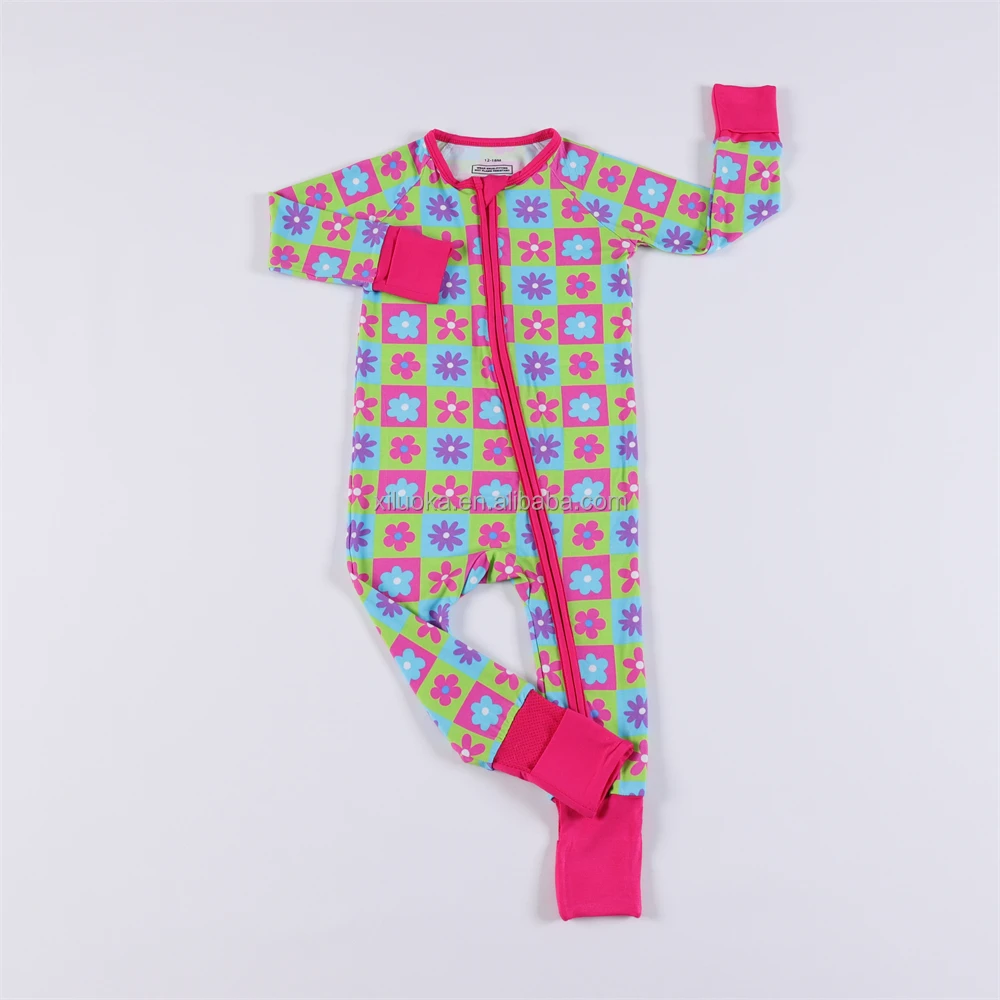 Premium bamboo baby romper in solid colors: organic, spandex blend pajamas from high-quality factories for B2B wholesale orders.