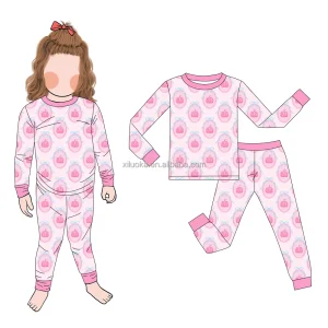 Children Pyjamas Custom Printed High Quality Kids Loungewear Long Sleeved Top and Pants