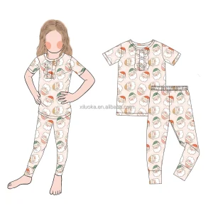 Low MOQ Bamboo Baby Boy and Girl Clothing Set Kids Pajamas Set Long Sleeve Cute Printed Children Bamboo Sleepwear