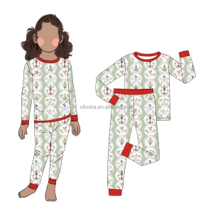 Fast Shipping Soft Bamboo Baby Clothes Boy and Girl Bamboo Pajama Kids Two Pieces Set Long Sleeve Children Sleepwear Set