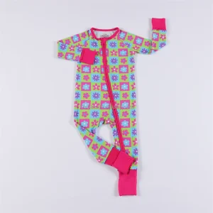 Wholesale Custom Print Baby Boys Girls Newborn Bamboo Fabric Casual Style Baby Kids Zippy Pajamas