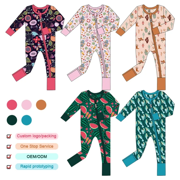 Pajamas Infant Toddler Sleeve Girls Long Private Label Company Supporting Small Batch Prod