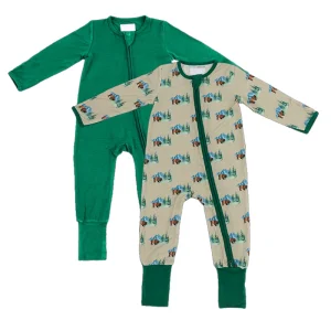 Custom Baby Zip Romper  Organic Baby Romper Bamboo Zipper Pajamas Baby Sleeper Newborn Sleepsuit Sleep Wear for Baby Clothes