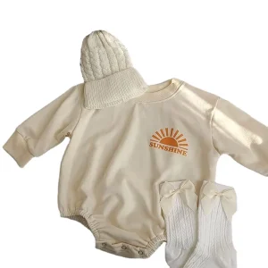 Organic Cotton Baby Bubble Bodysuit Wholesale Long Sleeve Oversized Baby Romper Autumn Baby Bodysuit Button Newborn Jumpsuit