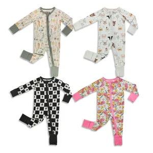 Organic Bamboo Sleeper Baby Romper Custom Print Baby Onesie Newborn Sleepsuit Sustainable Baby Clothes Infant Sleepwear Pjs