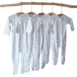 Bamboo Cotton Baby Onesie Zipper Romper Babi Custom Zip Sleep Suit Onesie Bamboo Zipper Pajamas Baby Sleepwear Infant Clothes