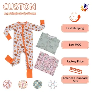 Custom Bamboo Zippy Heat Transfer Logo Print Baby Romper Comfort Newborn Clothes