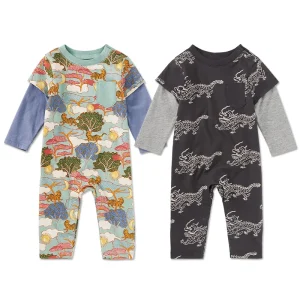 Button-Up Baby Romper Pajamas Baby Onesie Organic Cotton Custom Newborn Sleep Suit Sleep Wear for Baby Clothes Infant Sleepwear