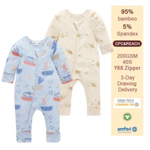 Organic Cotton Baby Romper Sustainable Baby Pajamas Newborn Sleepsuit Custom Baby Clothes Newborn Onesie Infant Jumpsuit