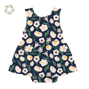 Sleeveless Baby Girls Dress Bamboo Baby Dresses Summer Infant Twirl Dress Sleepsuit Custom Print Romper Onesie Baby Clothes