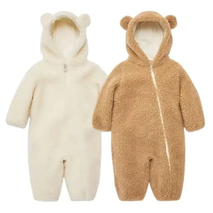 Baby Teddy Bear Suits Custom Baby Fleece Onesie Cartoon Newborn Sleepwear Baby Bear Romper Infant Clothes Romper Teddy Bear