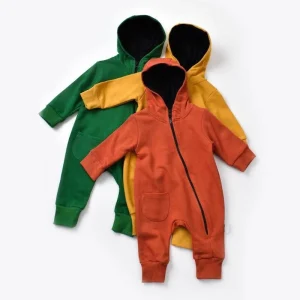 Bamboo Cotton Baby Jumpsuit Organic Baby Hooded Zipper Romper Custom Newborn Sleepsuit Baby Sleeping Onesie Infant Clothes