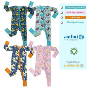 Organic Baby Pajamas Romper Sustainable Baby Sleepsuit Custom Newborn Onesie Baby Clothes Newborn Sleepwear Infant Jumpsuit