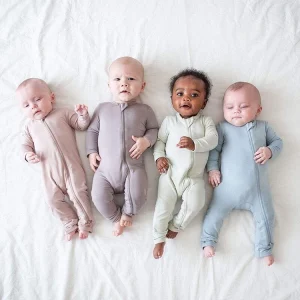 Bamboo Zipper Pajamas Organic Baby Rompers Bamboo Sleepsuit Newborn Zip Onesie Romper Infant Sleepwear Custom Baby Clothes