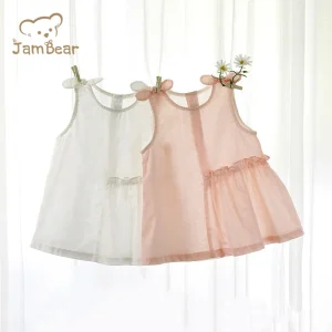 Organic Cotton Baby Girls Dresses 2021 Fashion Little Girls Dresses Children's Wear  Newborn Baby Girl Summer Dress