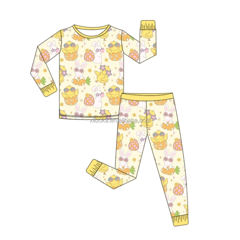 Mass Production Vintage Pink Rose Bamboo Baby Pajama Full-Package Production Scalable Solu
