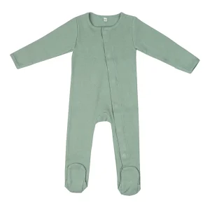 Organic Cotton Baby Romper Customize Ribbed Baby Onesie Magnetic Wholesale Infant Footie Knitted Wholesale Newborn Sleepsuit