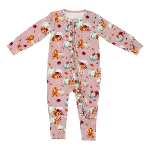 Bamboo Ruffle Baby Romper Sustainable Baby Onesie Custom Print Sleepsuit Eco Friendly Two Way Zipper Romper Organic Clothes