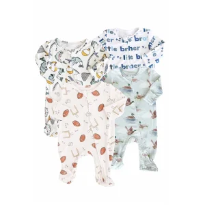 Orgnaic Bamboo Boy Zipper Footie Baby Romper Custom Bamboo Zipper Pajamas Baby Zipsuit Eco Friendly Baby Clothes Newborn Onesie