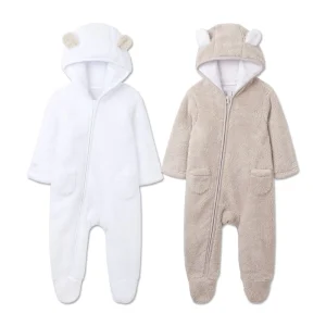 Baby Fleece Romper Winter Teddy Bear Baby Onesie Jumpsuit Newborn Sleepsuit Custom Warm Sleep Wear for Baby Clothes Infant Suit