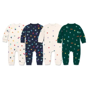 Custom Organic Bamboo Baby Romper Pajamas Baby Jumpsuit Newborn Sleepsuit Jersey Infant Onesie Sleeper Baby Clothes