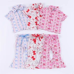 New 95% Bamboo Mom & Daughter Button Sleepwear Outfits Toddler Baby Boutique Family Pajamas Sets