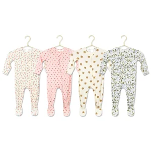 Organic Baby Rompers Bamboo Zipper Footie Custom Newborn Sleep Suits Baby Two Way Zipper Onesie Infant Sleepwear Baby Clothes