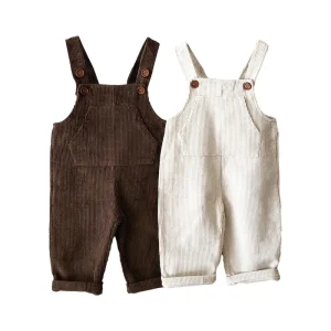 Baby Overalls Organic Cotton Baby Romper Corduroy Baby Boy Overalls Customize Newborn Jumpsuit with Button Toddler Onesie