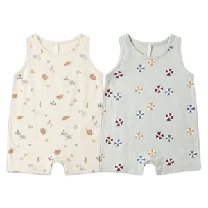 Organic Cotton Baby Onesie Sleeveless One-Piece Romper Baby Sleepwear Custom Newborn Sleepsuit Jumpsuit Sustaianble Baby Clothes
