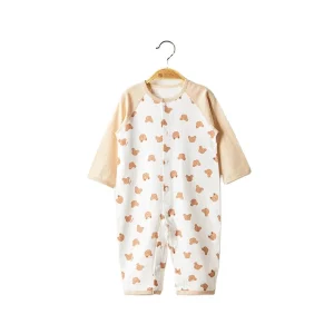 Long Sleeve Organic 100% Cotton Newborn Infant New Born Baby Clothes Girl Jumpsuit Romper Sleepwear Pajamas