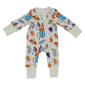 Custom Print Baby Clothes Bamboo Baby Romper Baby Zip Pajamas Sustainable Newborn Onesie  Sleepwear Infant Jumpsuit
