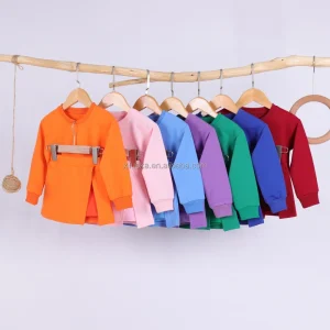 Wholesale Custom Fashion Unisex Hoodie Long Sleeve French Terry Kids Sweatshirt Casual Style Tracksuit for Toddler Boys & Girls