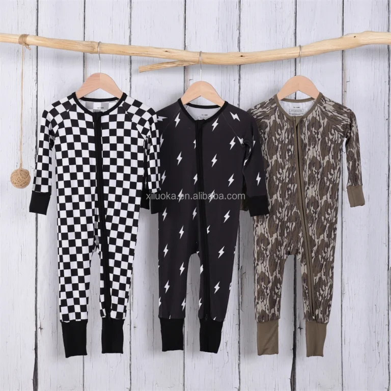 Scalable Private Label Romper Design Zipper Baby Rompers Pjs Toddler Double Wholesale Bamb