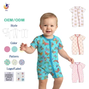 Wholesale Price Kids Short Style Bamboo Zippy Romper Baby Soft Romper Custom
