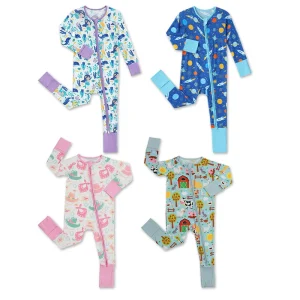 Organic Bamboo Baby Pajamas Baby Rompers Baby Sleeping Onesie Custom Print Newborn Sleep Suits Jumpsuit Infant Clothes