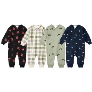 Organic Cotton Romper Babi Eco Friendly Newborn Sleep Suits Baby Pajamas Custom Print Baby Clothes Newborn Onesie Sleepwear