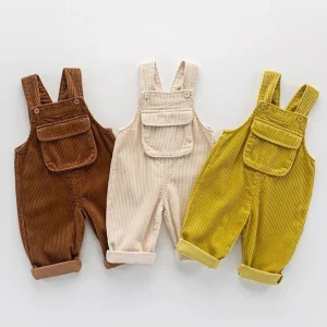 Organic Cotton Baby Corduroy Overall Sleeveless Baby Jumpsuit Custom Infant Onesie Romper Knitted Newborn Sleepsuit Baby Clothes