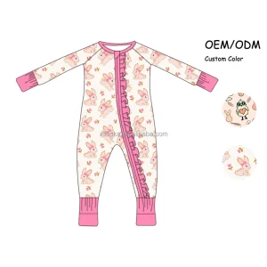 Newborn Baby Girls Clothing Sleepers Bamboo Material Rompers Long Sleeve Comfortable Soft Stretchy Baby Clothes