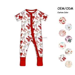 Fashion Baby Clothes Girl Jumpsuit Romper Organic Baby Romper Christmas Pajamas Bamboo Baby Pajamas
