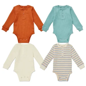 Organic Cotton Baby Bodysuit Waffle Baby Onesie Custom Knit Baby Romper Sustaianble Long Sleeve Newborn Sleepsuit Sleepwear