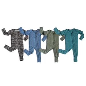 Organic Baby Romper Ribbed Bamboo Zip Rompers Organic Sleepwear for Newborns Onesie Baby Knit Clothes Custom Baby Pijamas Zipper
